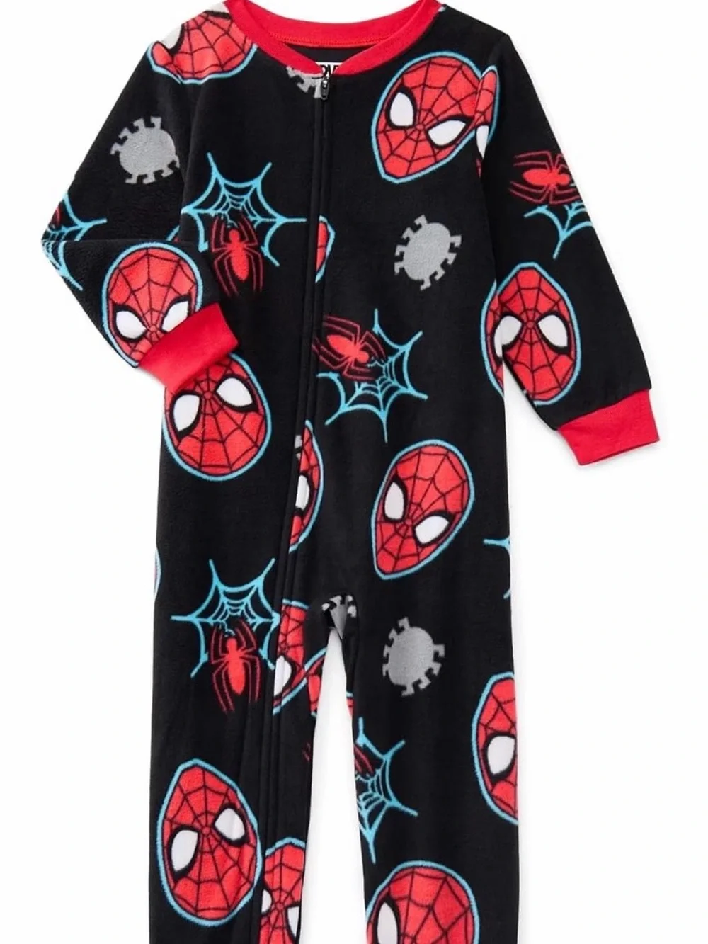 Marvel Black and Red Spider-Man Fleece One-Piece Pajamas